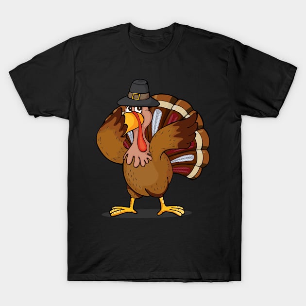 Cute Dabbing Turkey T-Shirt by zeno27